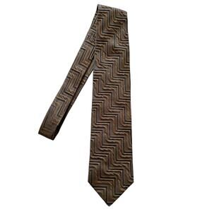 Ermenegildo Zegna Tie Necktie Textured Geometric Metallic Color Shift Bronze